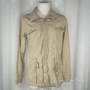 Love Tree Tie Waist Utility Jacket Small S Tan